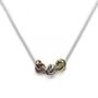 Three Knot Necklace In Silver, Rose And Gold, thumbnail 3 of 6
