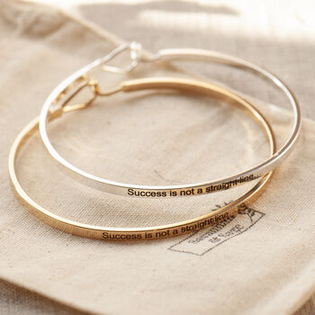Success Is Not A Straight Line Brass Bangle, Motivational Gift For Her, Exams Gift, Study Gift, 2 of 12