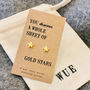 Gold Star Earrings. Sheet Of Gold Stars, thumbnail 2 of 2