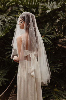 Katrina Pearl And Crystal Wedding Blusher Veil, 5 of 7