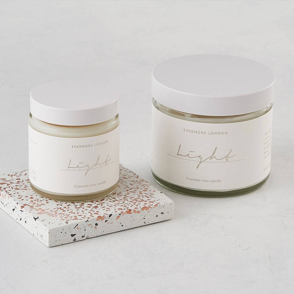 light organic coconut wax candle 120ml by evermore