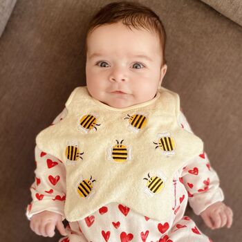 Baby Bib With Embroidered Bumblebees, 2 of 5