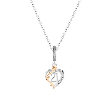 21st Birthday Necklace Silver – Rose Gold Pendant With Gift Box, 5 of 5