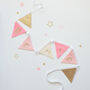 Personalised Pink And Gold Name Bunting, thumbnail 1 of 4