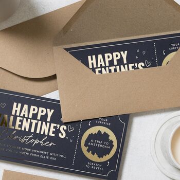 Personalised Valentines Scratch Trip Reveal Voucher, 6 of 9