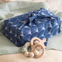 Fabric Gift Wrap Reusable Furoshiki Indigo Fans, thumbnail 1 of 7