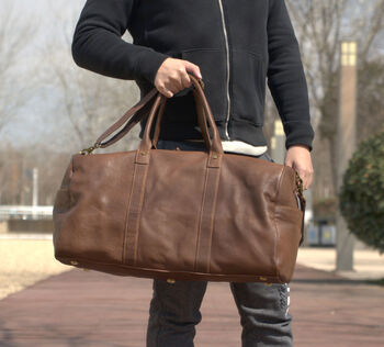 Genuine Leather Duffle, 2 of 12