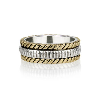 Trust In Life Sterling Silver Unisex Spinning Ring, 7 of 10