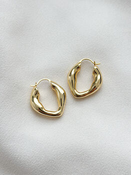 Organic Chunky Hoop Earrings, 2 of 2