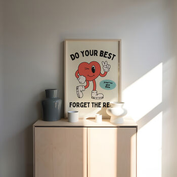 Do Your Best Forget The Rest Wall Print | Retro | Black And Cream, 2 of 3