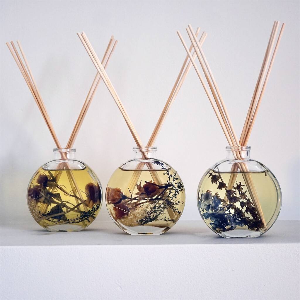 Glass Botanical Reed Diffuser, Rose Or Lavender Scents, 1 of 9