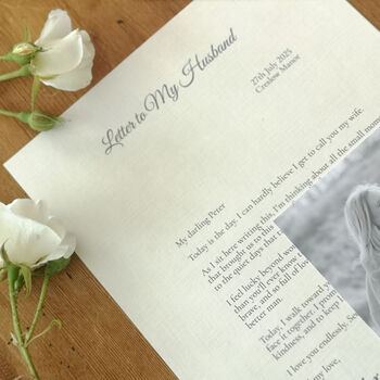 A Letter To My Husband On Our Wedding Day Personalised Keepsake, 7 of 10