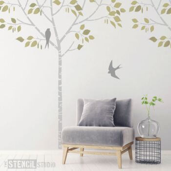 Birch Tree And Swallows Stencil Pack, 3 of 8