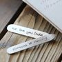 We Love You Daddy Personalised Silver Collar Stiffeners, thumbnail 6 of 8
