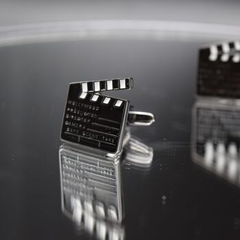 Director’s Clapperboard Cufflinks Silver Film Slate Design Gift For Movie Lovers, 5 of 6