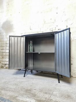 Brushed Steel Top Cocktail Cabinet, 5 of 5