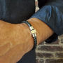 Men's Leather And Stainless Steel Braided Bracelet, thumbnail 1 of 2