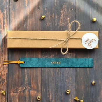 Custom Personalized Leather Bookmark For 3rd Anniversary, 3 of 6