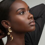 Nami 18 K Gold Plated Long Wave Earrings, thumbnail 2 of 5