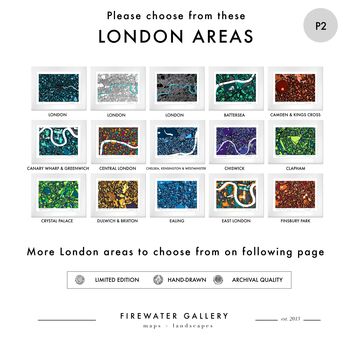 Personalised London Map Art Print Choose Your London Area 30 Locations Available, 5 of 12