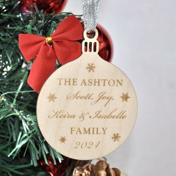 Personalised Family Christmas Wooden Decoration, 2 of 4