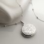 Sterling Silver Floral Round Locket Necklace, thumbnail 1 of 8