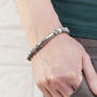 Personalised Men's Silver Plated Lion Jasper Bracelet, thumbnail 6 of 8