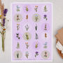 Purple Floral Circle Sticker Sheet, thumbnail 1 of 2