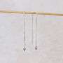 Sterling Silver Threader Earrings With Charms, thumbnail 9 of 10