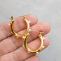 Non Tarnish Twisted Hoop Earrings With Inlaid Pearls, thumbnail 3 of 10
