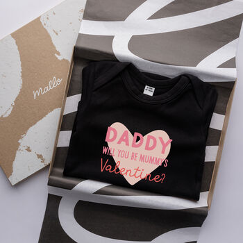 Daddy Will You Be Mummy’s Valentine Baby Grow, 2 of 5