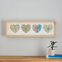 Four Map Hearts Personalised Anniversary Gift, thumbnail 6 of 6