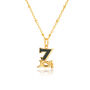Gold Plated Z Initial Necklace With Green Marble, thumbnail 2 of 6
