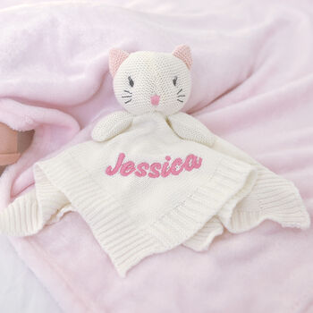 Personalised Knitted Kitten Comforter, 4 of 8