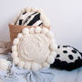 Textured Round Pompom Cushion, thumbnail 7 of 8