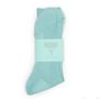 Mens Aqua Green Luxury Ribbed Dress Socks, thumbnail 7 of 7