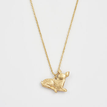 Resting Fawn Gold Chain Necklace, 4 of 8