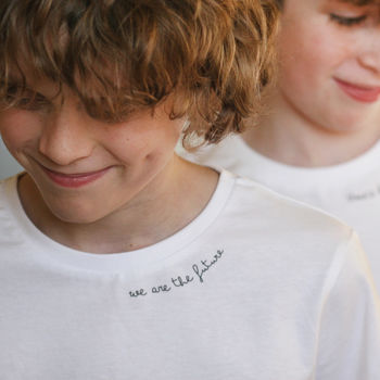 Children's White Subtle Slogan T Shirt, 2 of 3