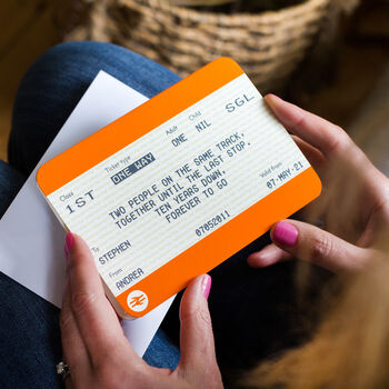 Personalised Train Ticket Anniversary Card, 2 of 2
