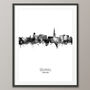 Solihull Skyline Portrait Print And Box Canvas, thumbnail 4 of 5