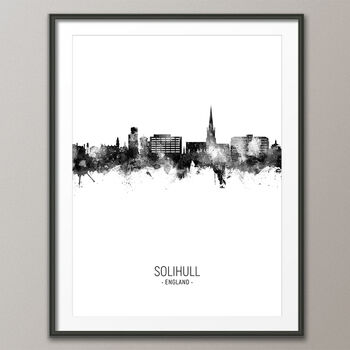 Solihull Skyline Portrait Print And Box Canvas, 4 of 5