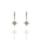 Silver Starburst Drop Earrings Set With Cubic Zirconia, thumbnail 2 of 2