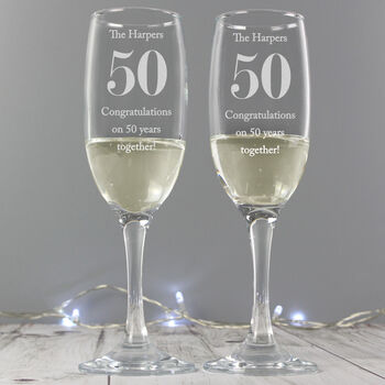 Personalised Anniversary Pair Of Flutes, 2 of 3