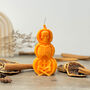 Orange Skeleton Pumpkin Halloween Candle Spooky Gifts, thumbnail 3 of 8