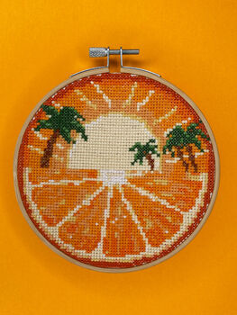 Orange Fruit Sunset Cross Stitch Kit, 4 of 8