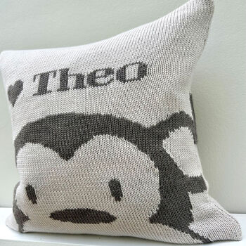 Personalised Knitted Monkey Cushion, 4 of 9