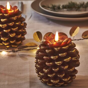 Gold Pine Cone Candles, 2 of 3