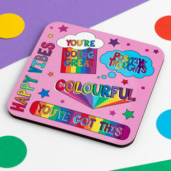 Pink Motivational Coaster, 3 of 5