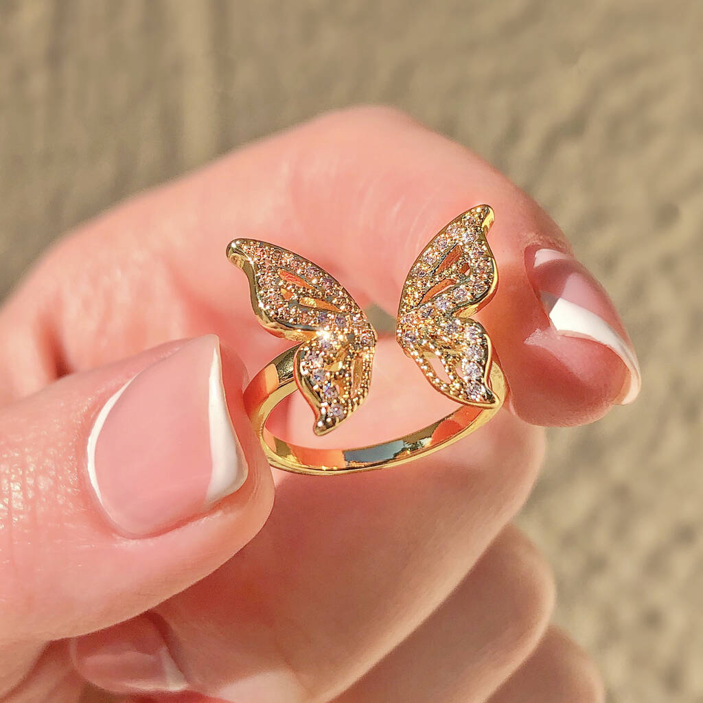 adjustable butterfly ring