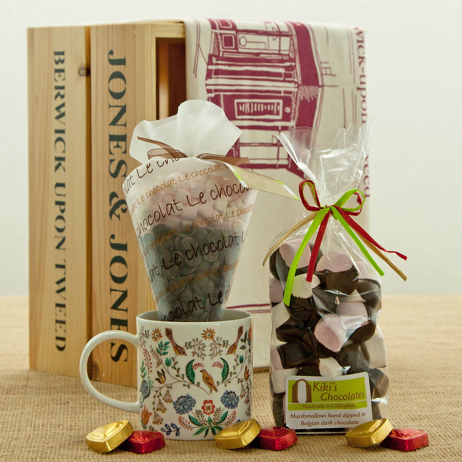 hot chocolate gift hamper crate by jones and jones of berwick-upon ...